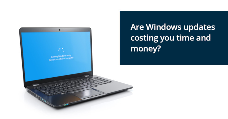 Laptop computer installing a Windows update - Are Windows updates costing you time and money?